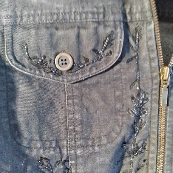 Coldwater Creek Denim Embroidered Jean Jacket - Picture 4 of 13